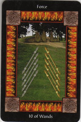 Picture of the 10 of Wands Card