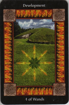 Picture of the 4 of Wands Card